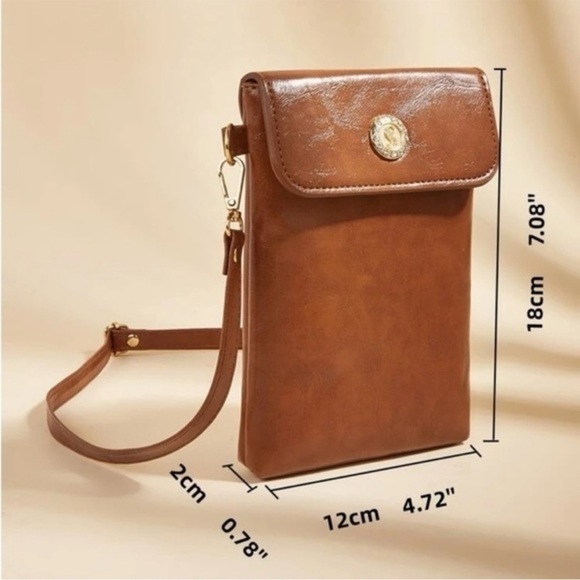 Vegan Leather Rhinestone Decor Crossbody Bag - Picture 3 of 7